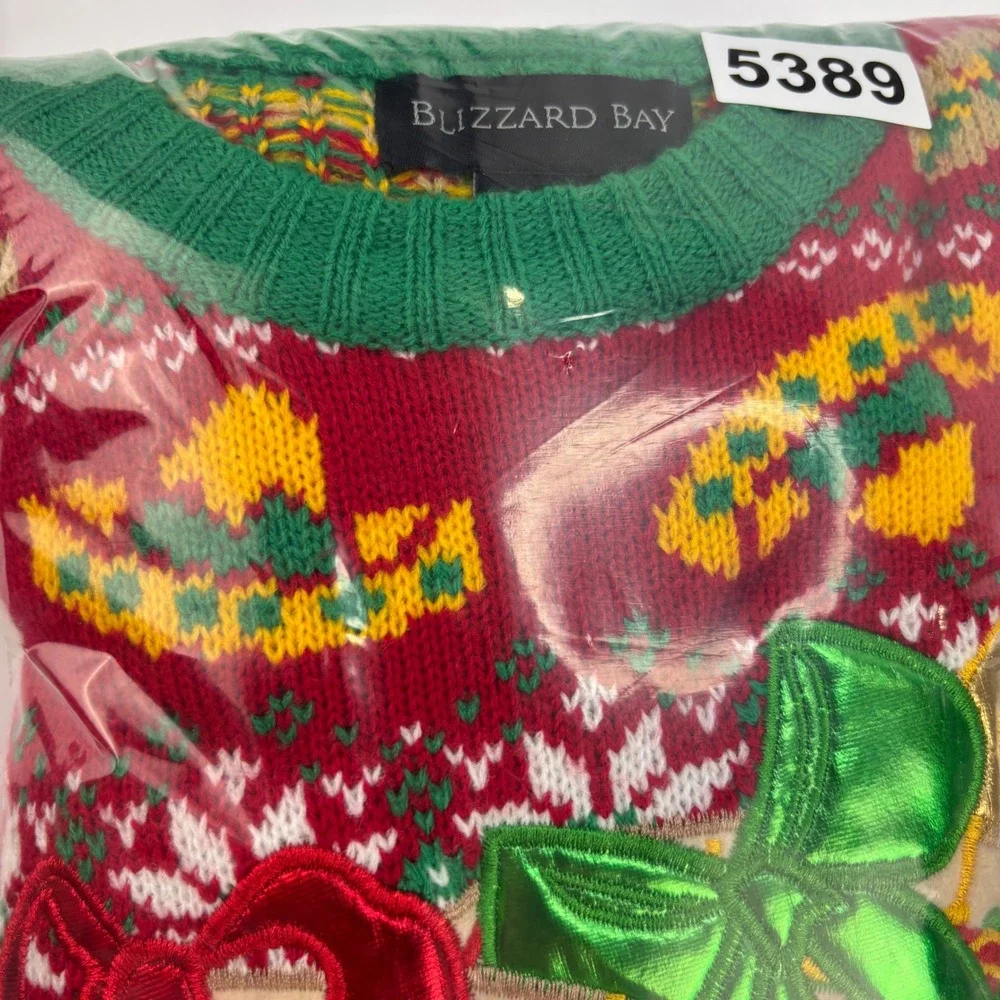 Blizzard Bay Men Small Sweater Taco Sombrero Ugly Christmas Red Green Oversized